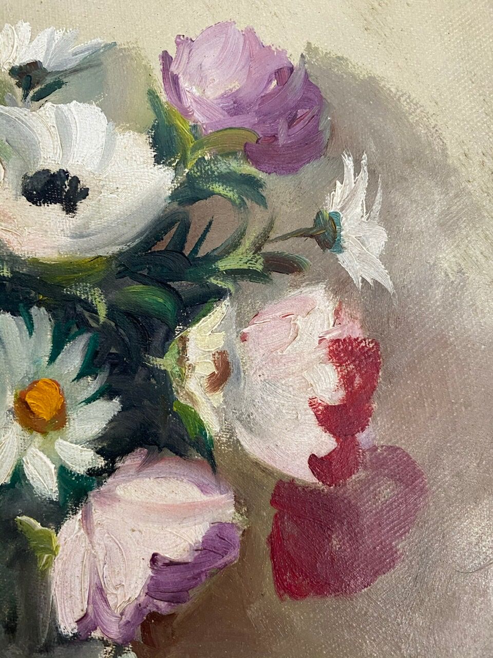 Painting, still life with wildflowers by surgeon 20th century