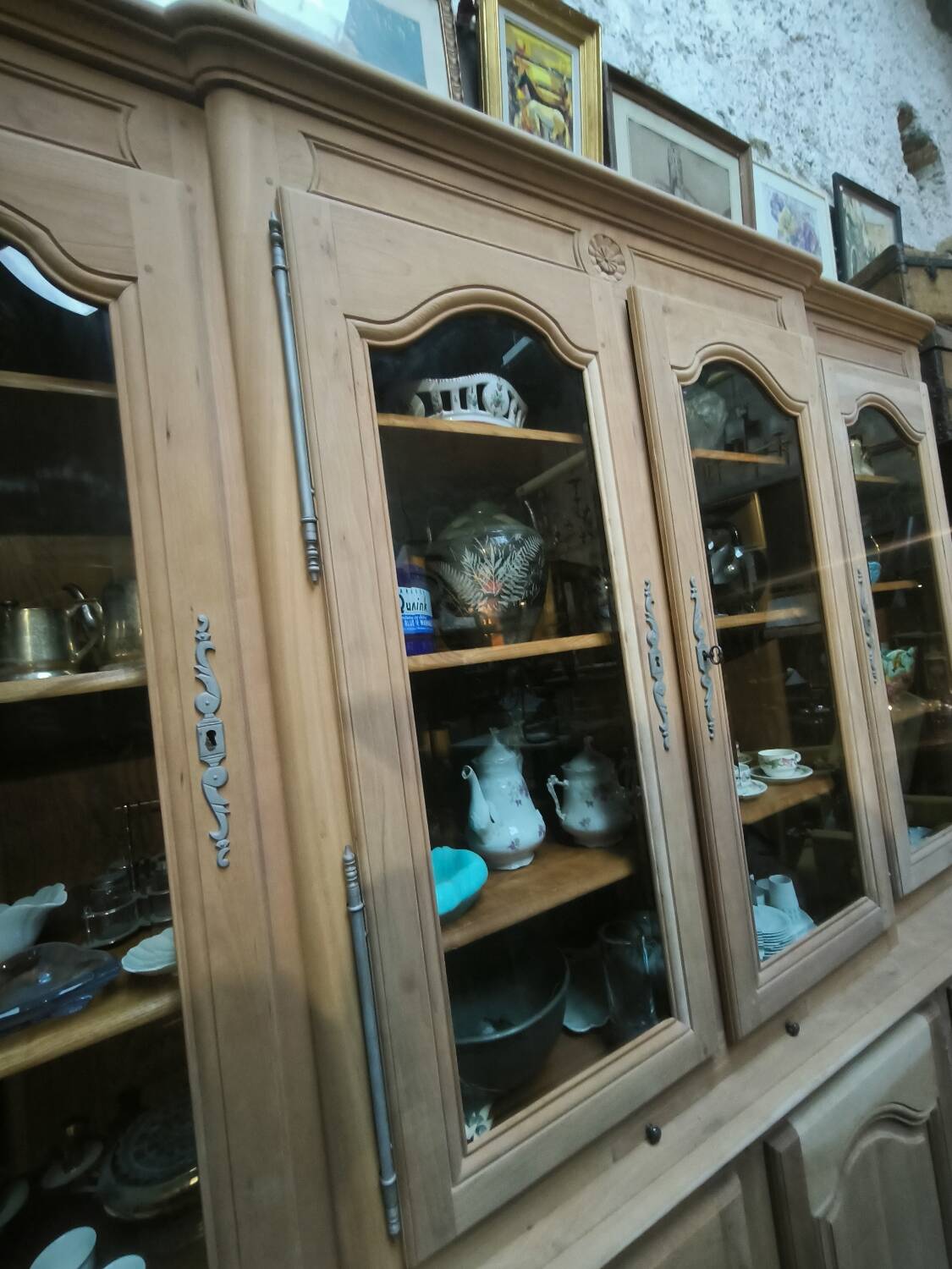 Bookcase in solid cherry and ash wood