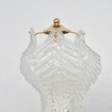 Set of 2 Murano glass table lamps transparent leaves