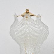 Set of 2 Murano glass table lamps transparent leaves