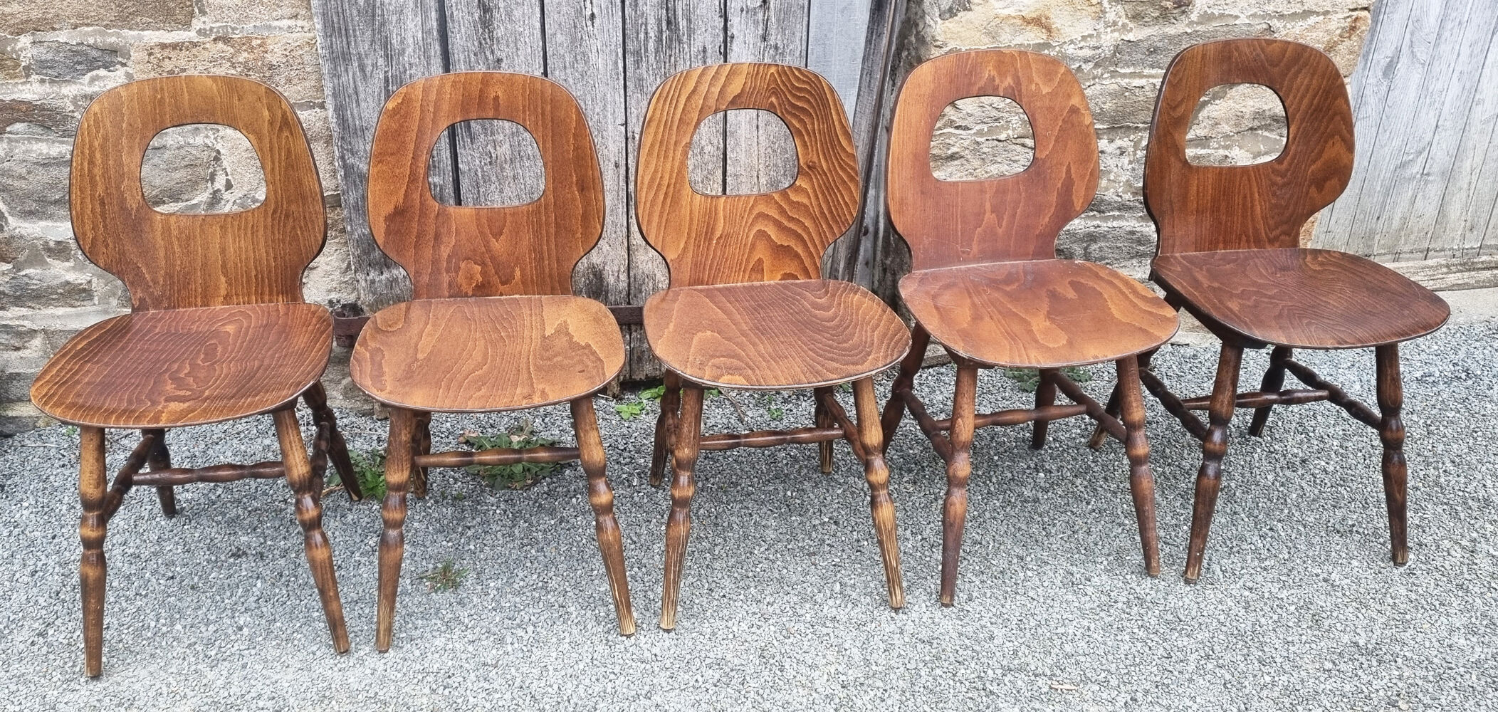 5 Baumann chairs, Scandinavian spirit, vintage 60s