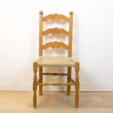 Rustic Chair With Woven Seat, Spain, 1950's