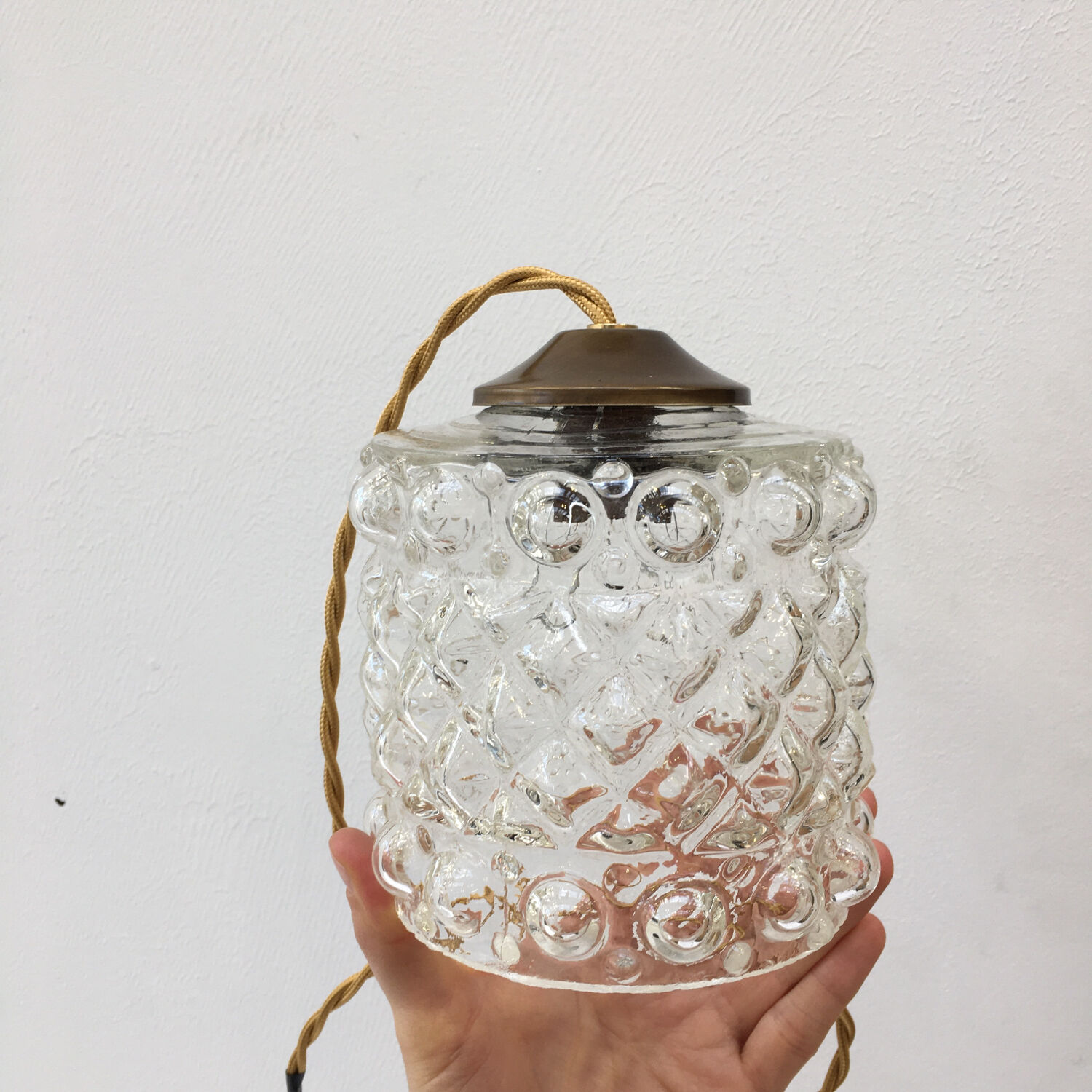 Vintage glass pendant lamp