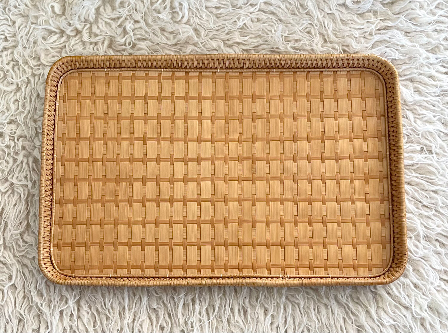 Vintage rattan tray