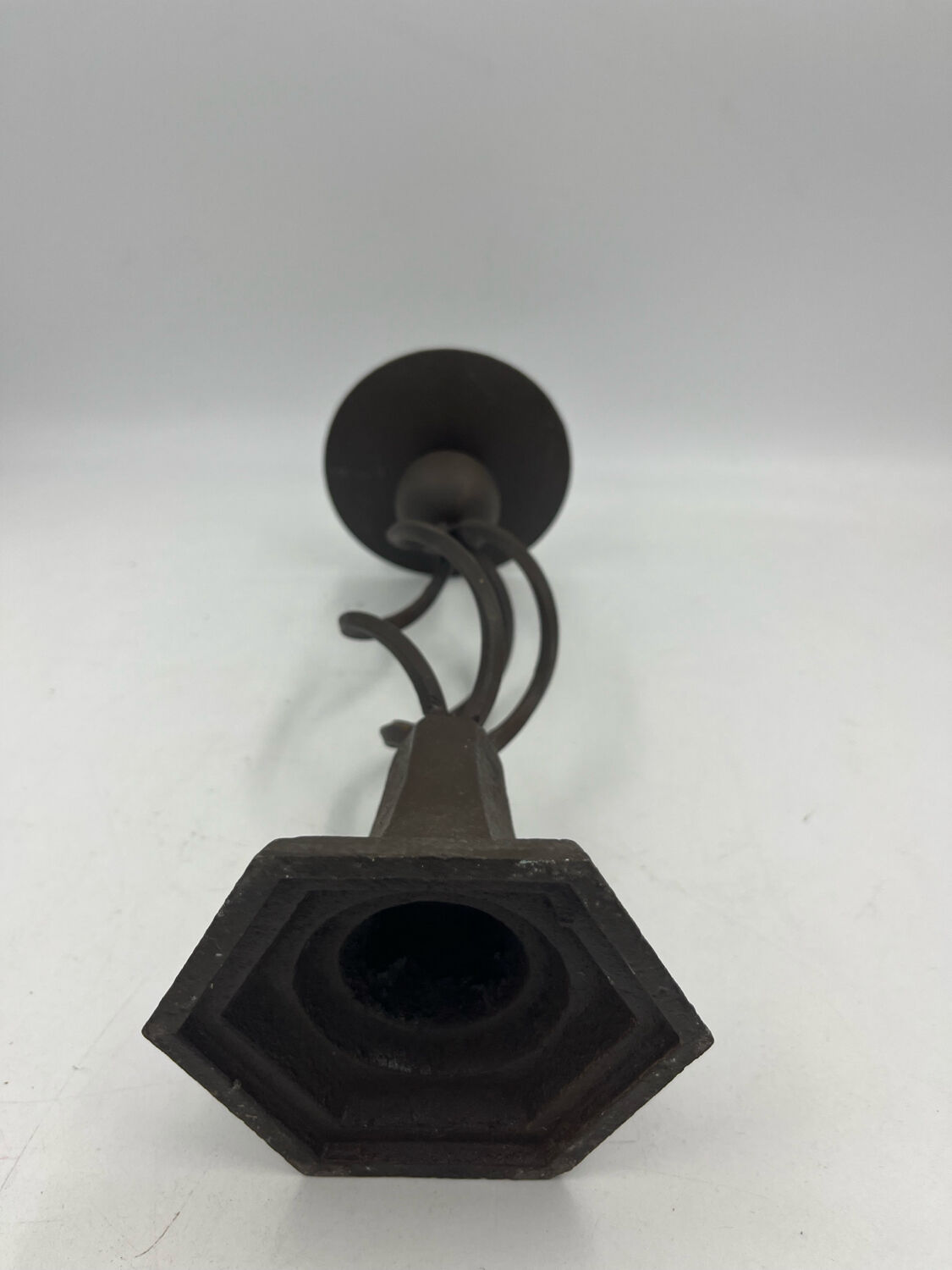 Antique metal candlestick.