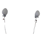 Pair of opaline chrome wall lights from the 70s.