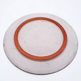 Gilbert Portanier Unique Art Yellow Pottery Plate Signed - 1982 - Vallauris
