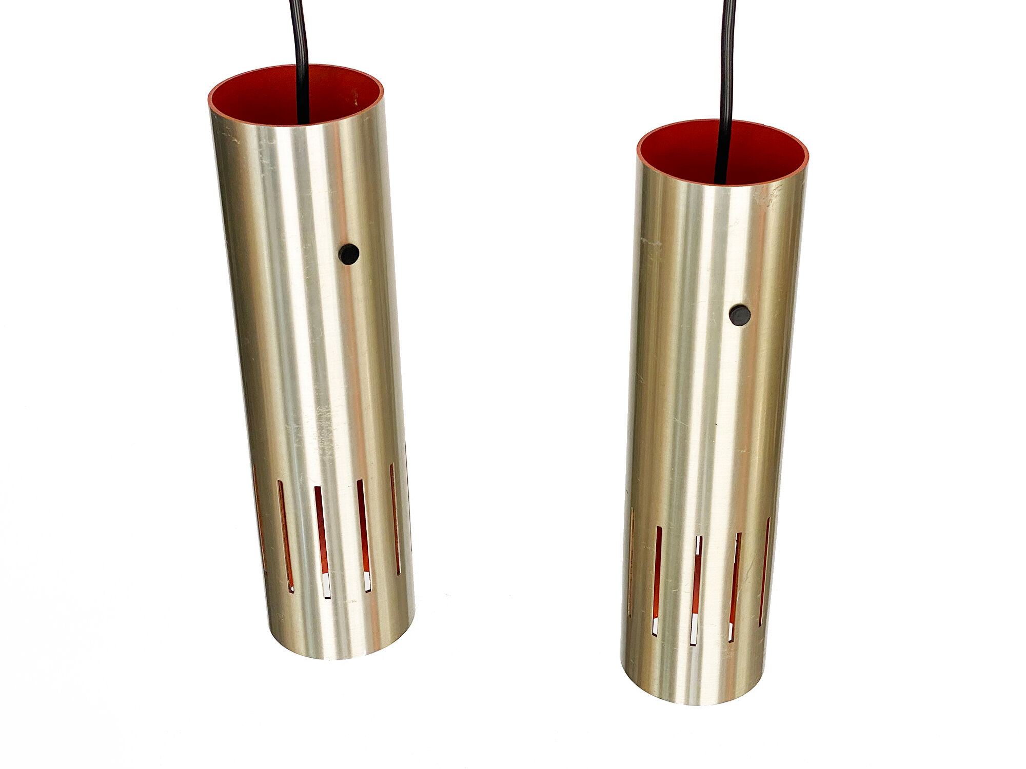 Pair of pendant lights "Trombone" by Jo Hammerborg for Fog & Mørup. Denmark 1960s