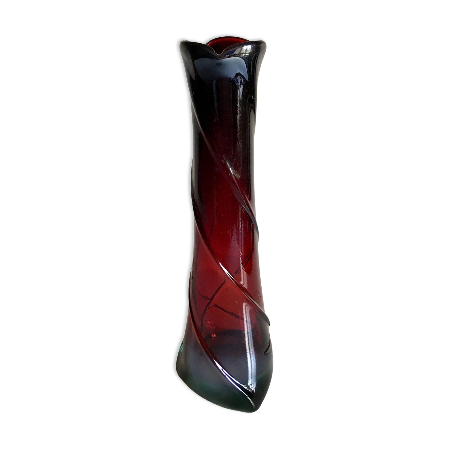 Vase en cristal irisé art deco