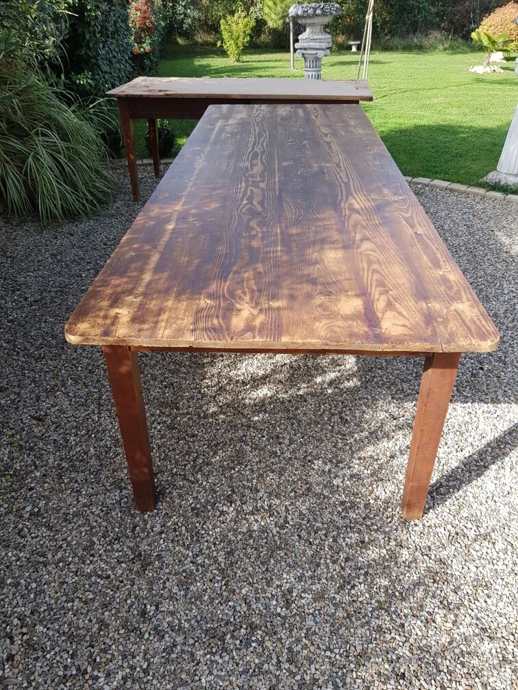 Old farm table in fir and oak