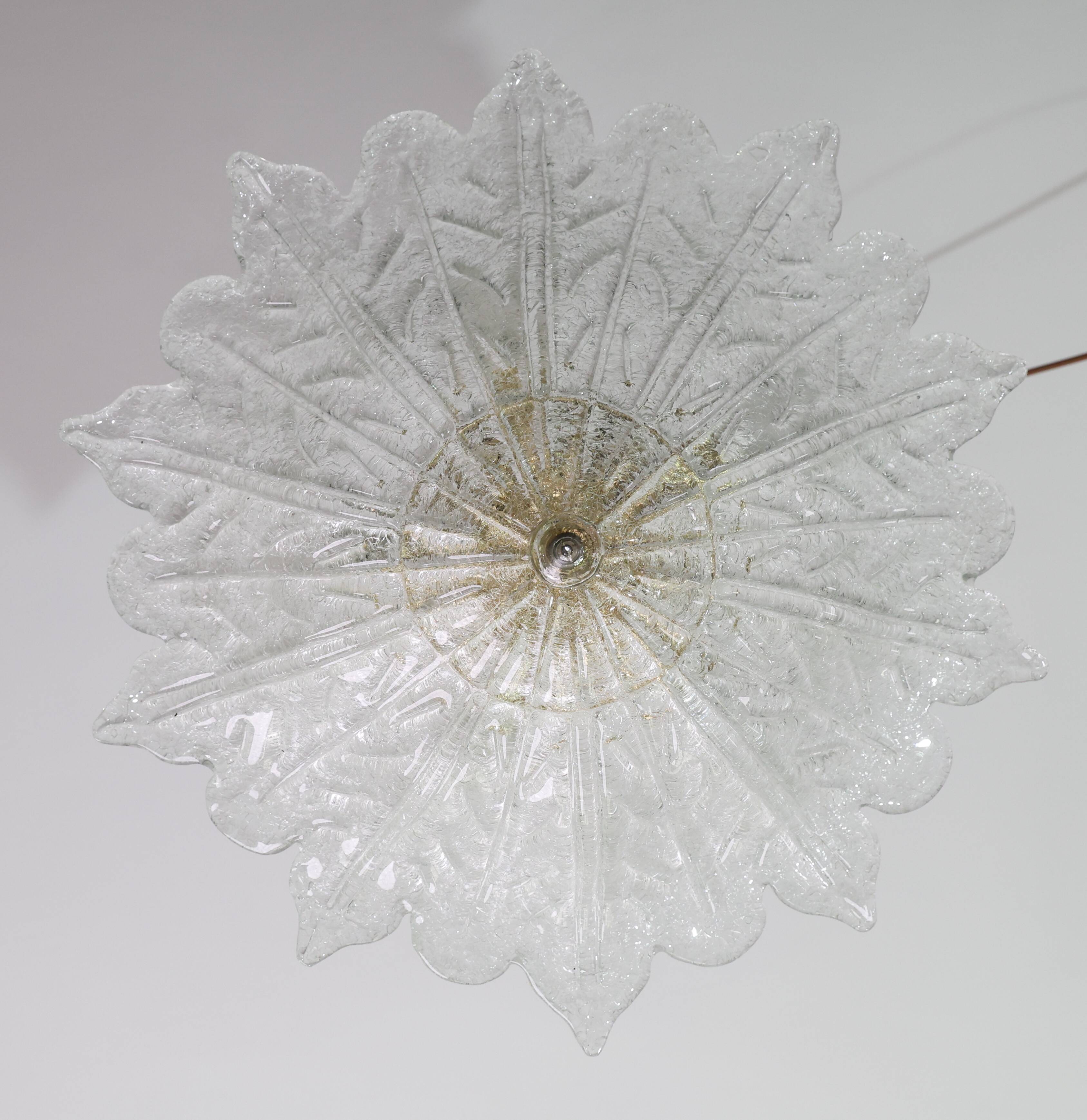 Amsterdam Palmetta, Italian Murano Glass Ceiling Light or Flush Mount, 1970
