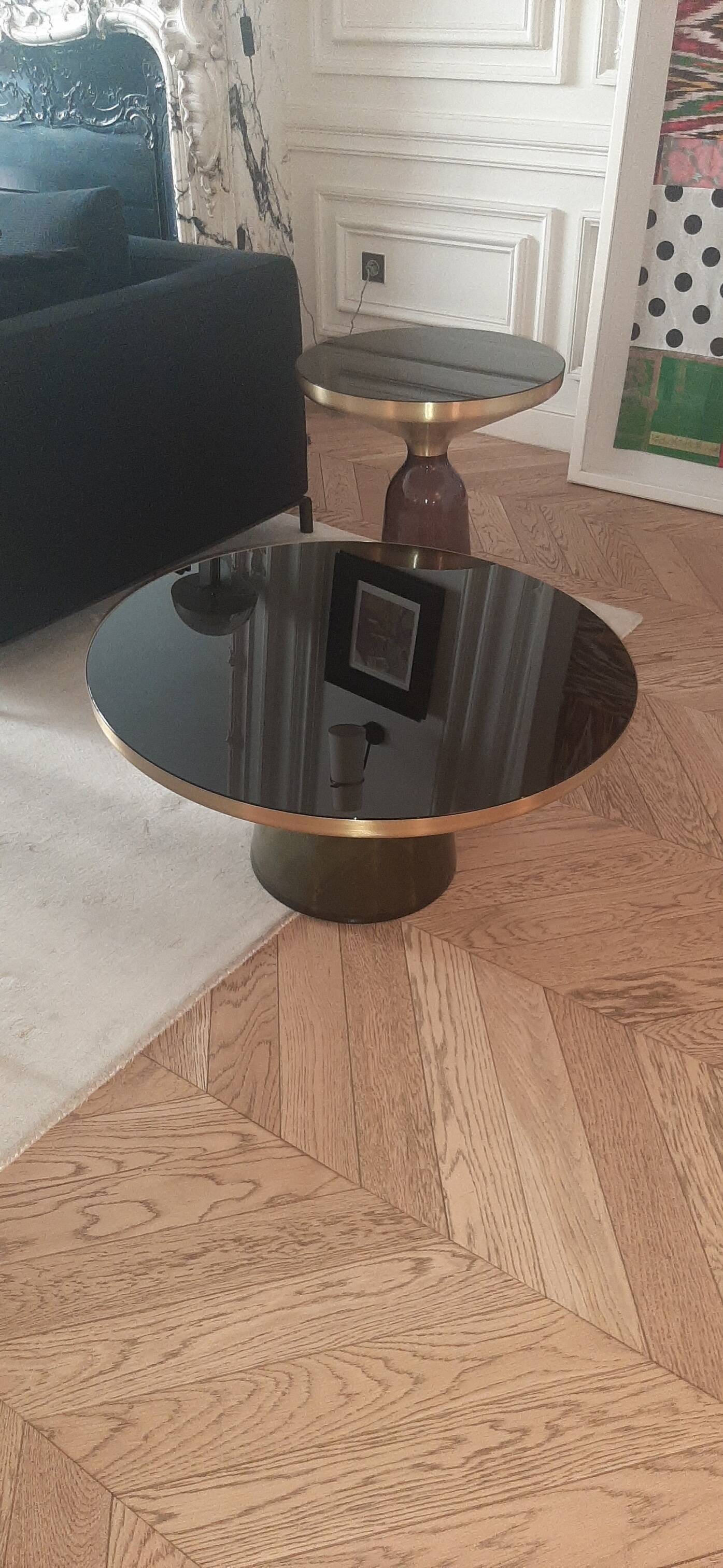 Sebastian Herkner "BELL coffee table" designer coffee table in glass by CLAS