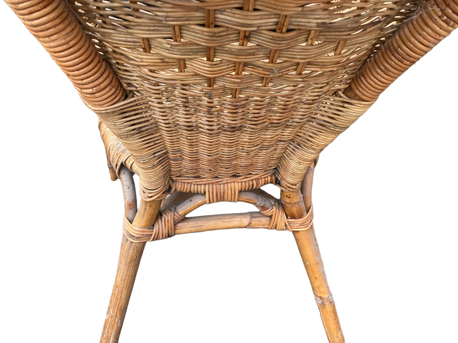 Pair of rattan chairs for outdoor indoor garden living room