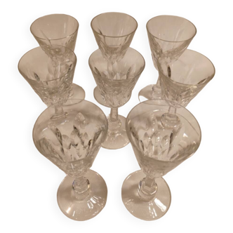 8 baccarat crystal glasses, Picardie model.