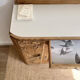 Art Deco oak sideboard with mirror (removable)