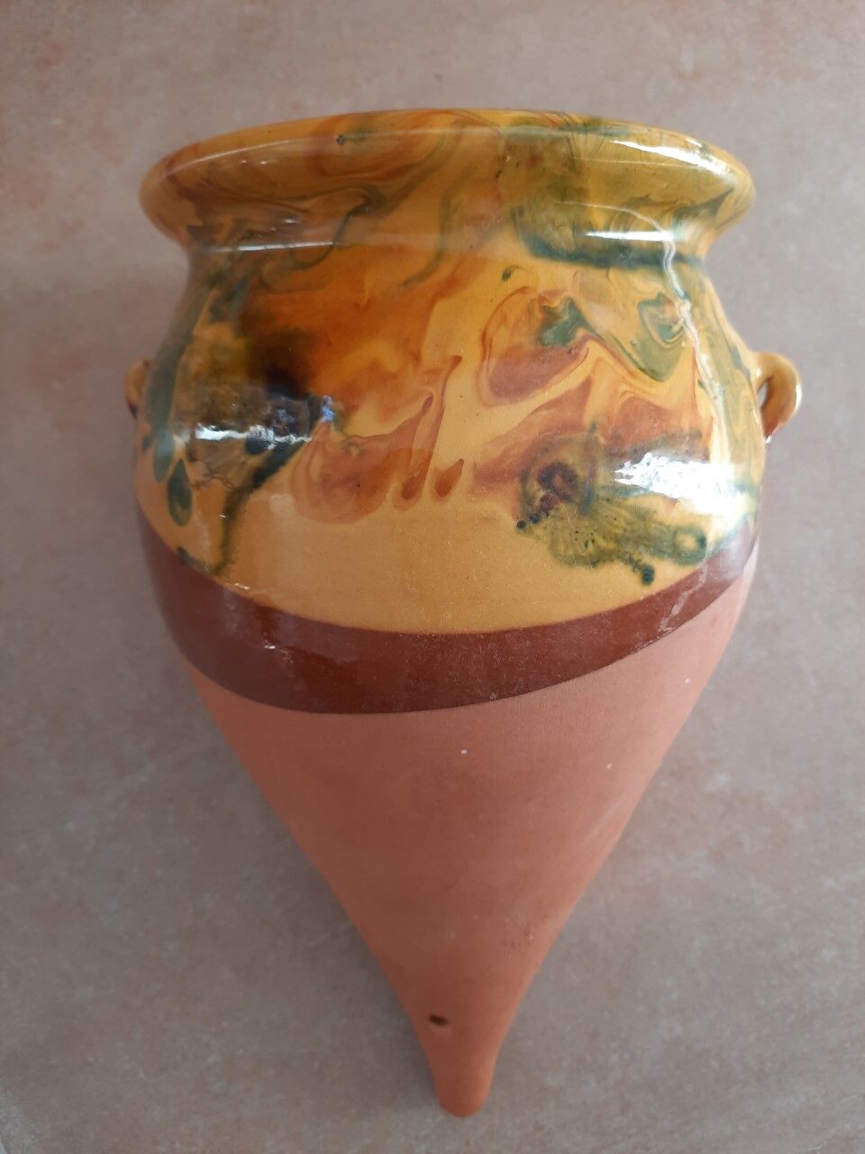 Glazed terracotta pot