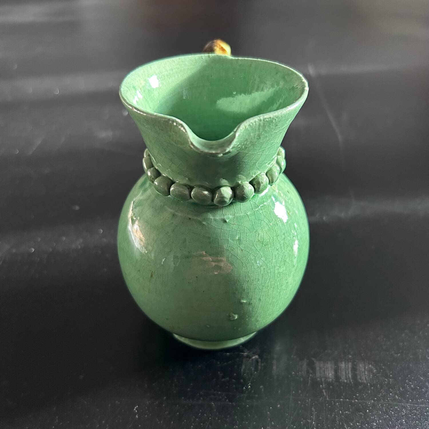 Art Deco celadon pearl pitcher