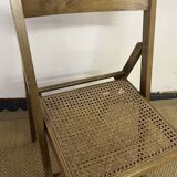 Vintage wooden and cane folding chair