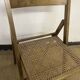 Chaise pliante en bois et cannage vintage