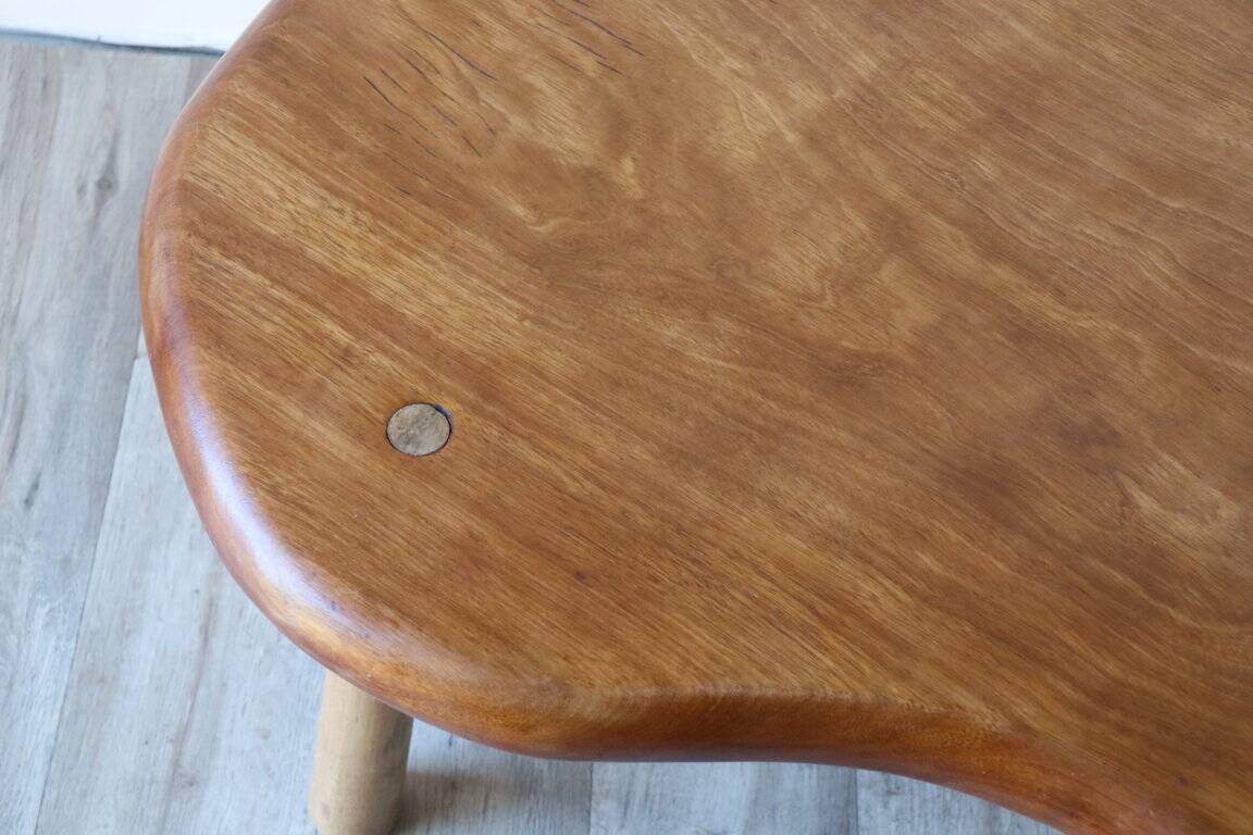 Vintage "bean" coffee table in solid wood, 1960