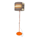 Lampadaire pied tulipe en métal orange, années 70
