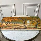 tableau huile sur toile paysage automnal signé "Senneret" vintage