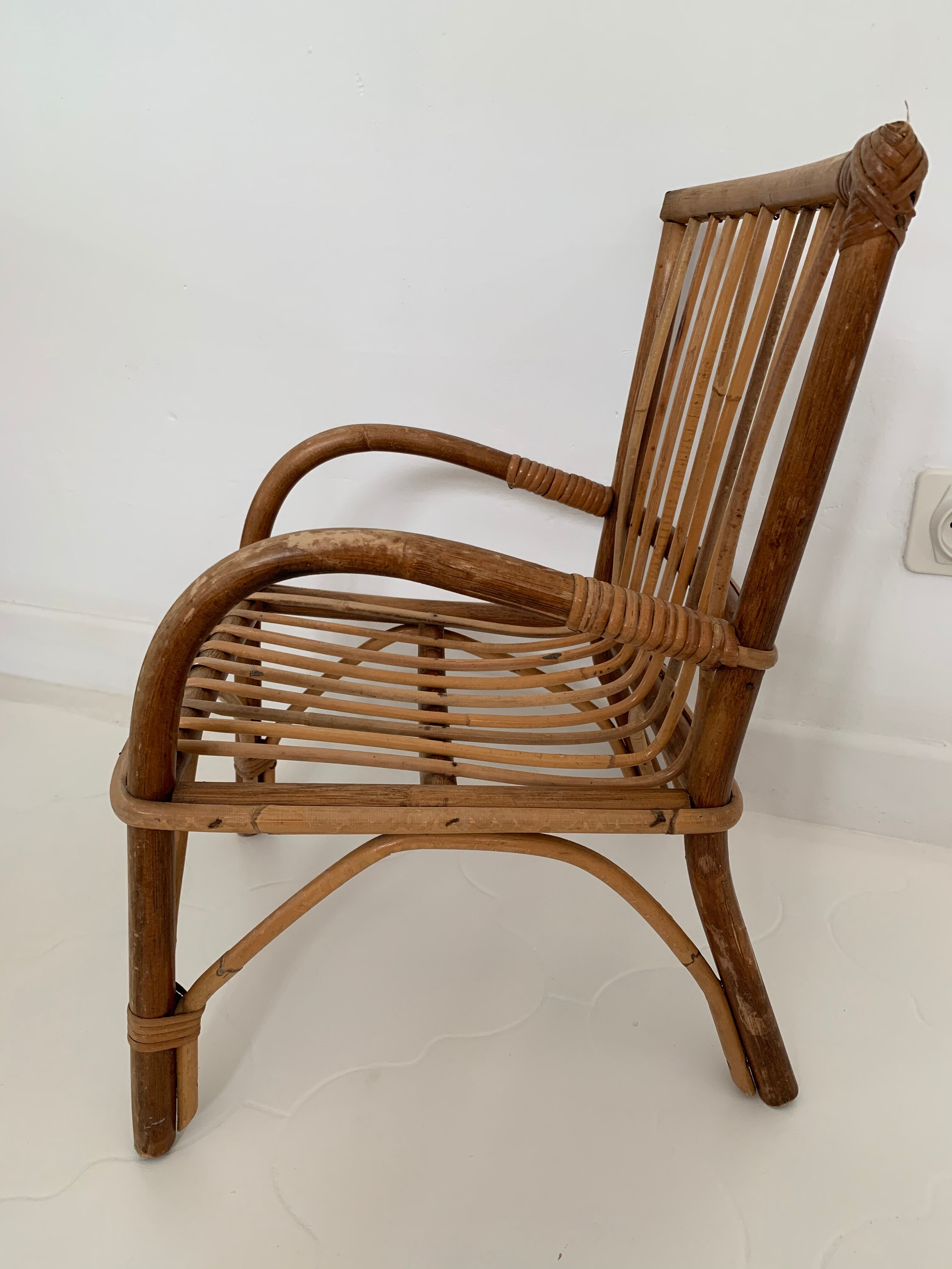 Child rattan armchair
