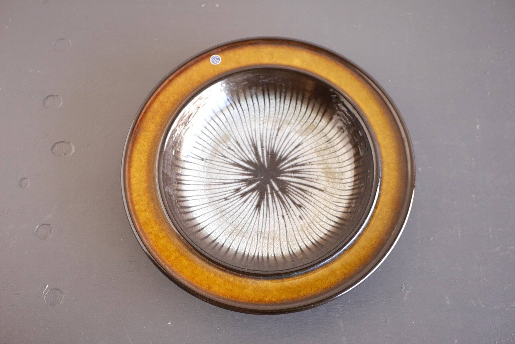 Large mid-century modern pottery Cleo bowl by Mari Simmulson for Uppsala Ekeby, 1970s