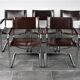 Set of 5 Cantilever MG5 chairs by Matteo Grassi in brown leather