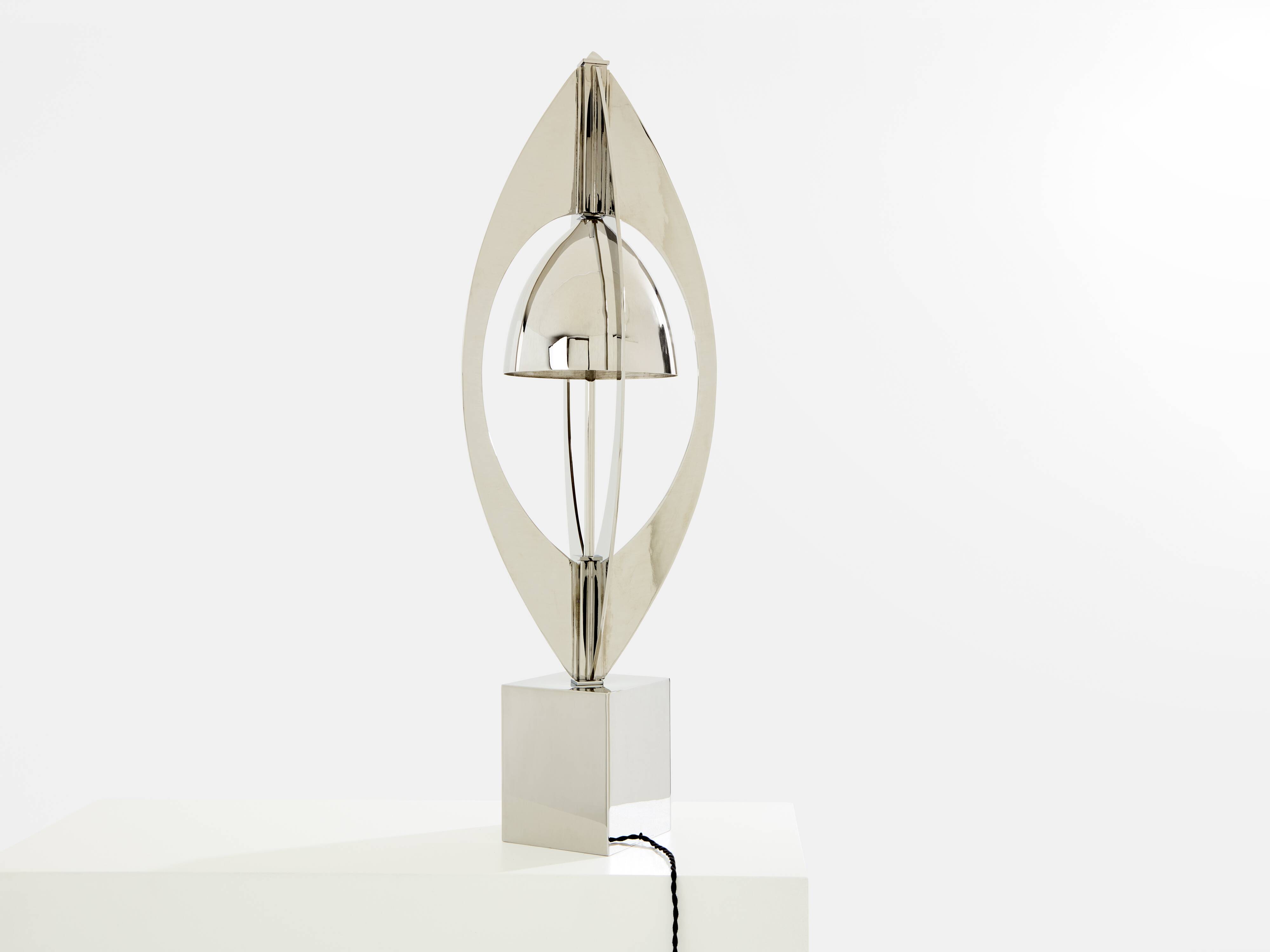 Jacques Charles Ogive Lamp for Maison Charles nickel-plated metal 1965