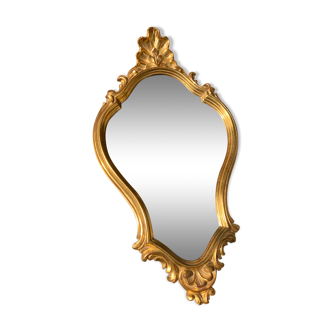 Miroir doré rocaille style Louis XV 29x53cm