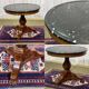 Restoration gueridon in mahogany with a black marble top (re-glued marble)