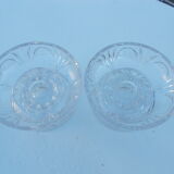 Paire de bougeoirs en verre