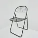 Niels Gammelgaard for Ikea grey wire metal folding chair, 1970s