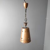Brutalist copper pendant light, 1970s
