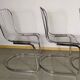 Lot de 4 chaise design en métal chromé années 70
