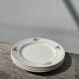 4 assiettes plates Gien floral