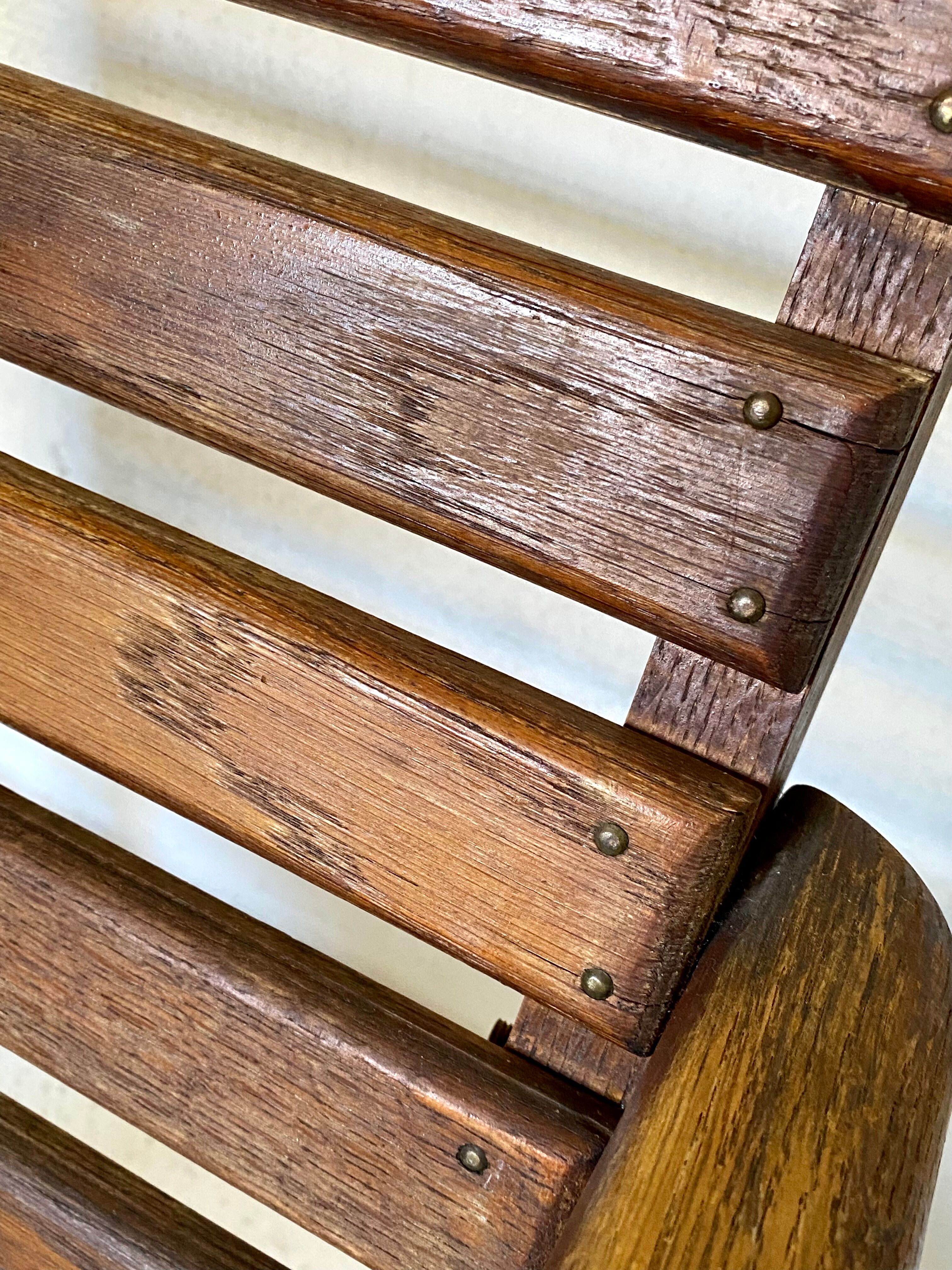 pair of armchairs with slats in chene 1950