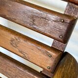 pair of armchairs with slats in chene 1950