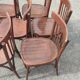 Series of 6 curved beech bistro chairs from Thonet around 1920/30