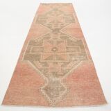 3x9 Vintage Pale Red & Brown Aesthetic Turkish Runner Rug, 91x291Cm