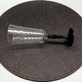 7 vintage black foot flutes onyx model from luminarc france