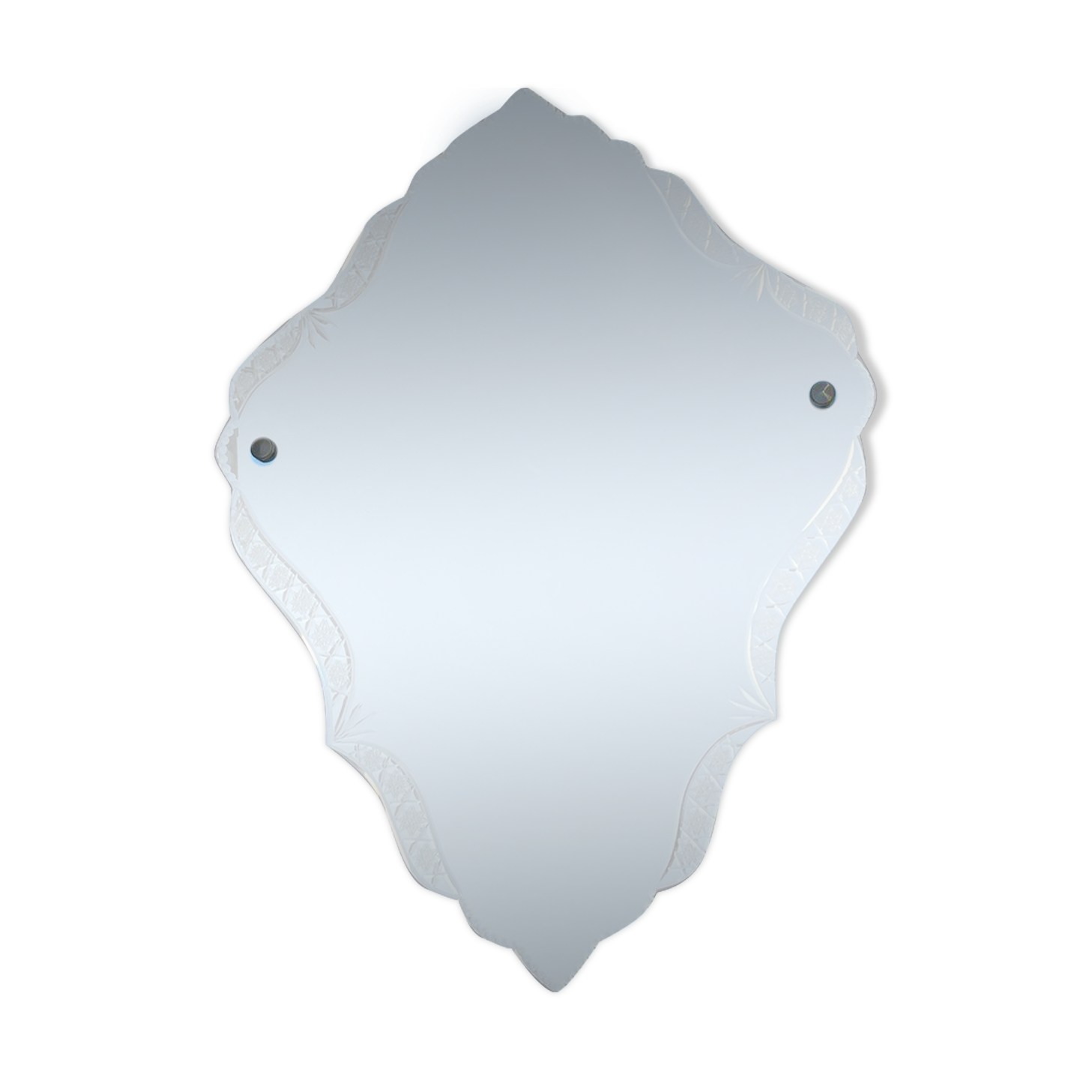 Mirror eventful shape bisauté carved chiseled Venetian mirror of Venice XXth