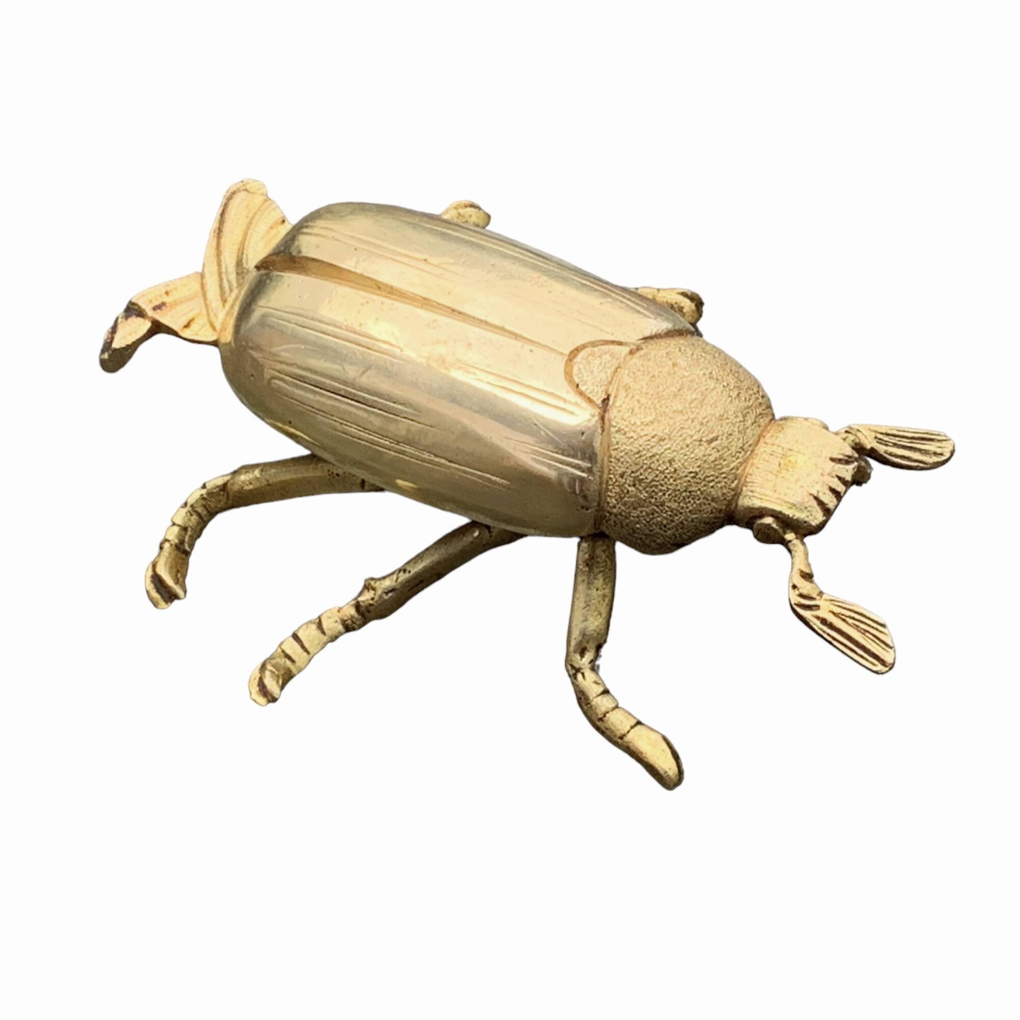 Vintage golden brass scarab