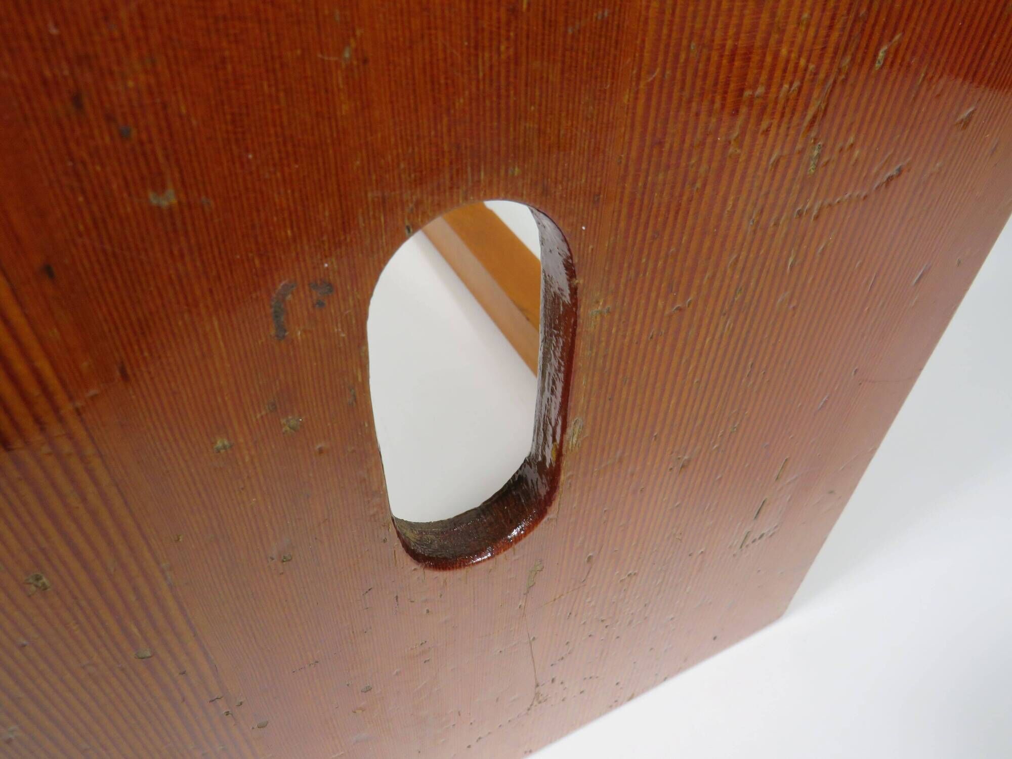 Vintage handmade workshop stool with handle, Belgium 1960