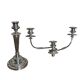 Pair of convertible three-light candelabra in silver-plated metal.