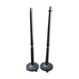 Set of 2 wooden floor lamps