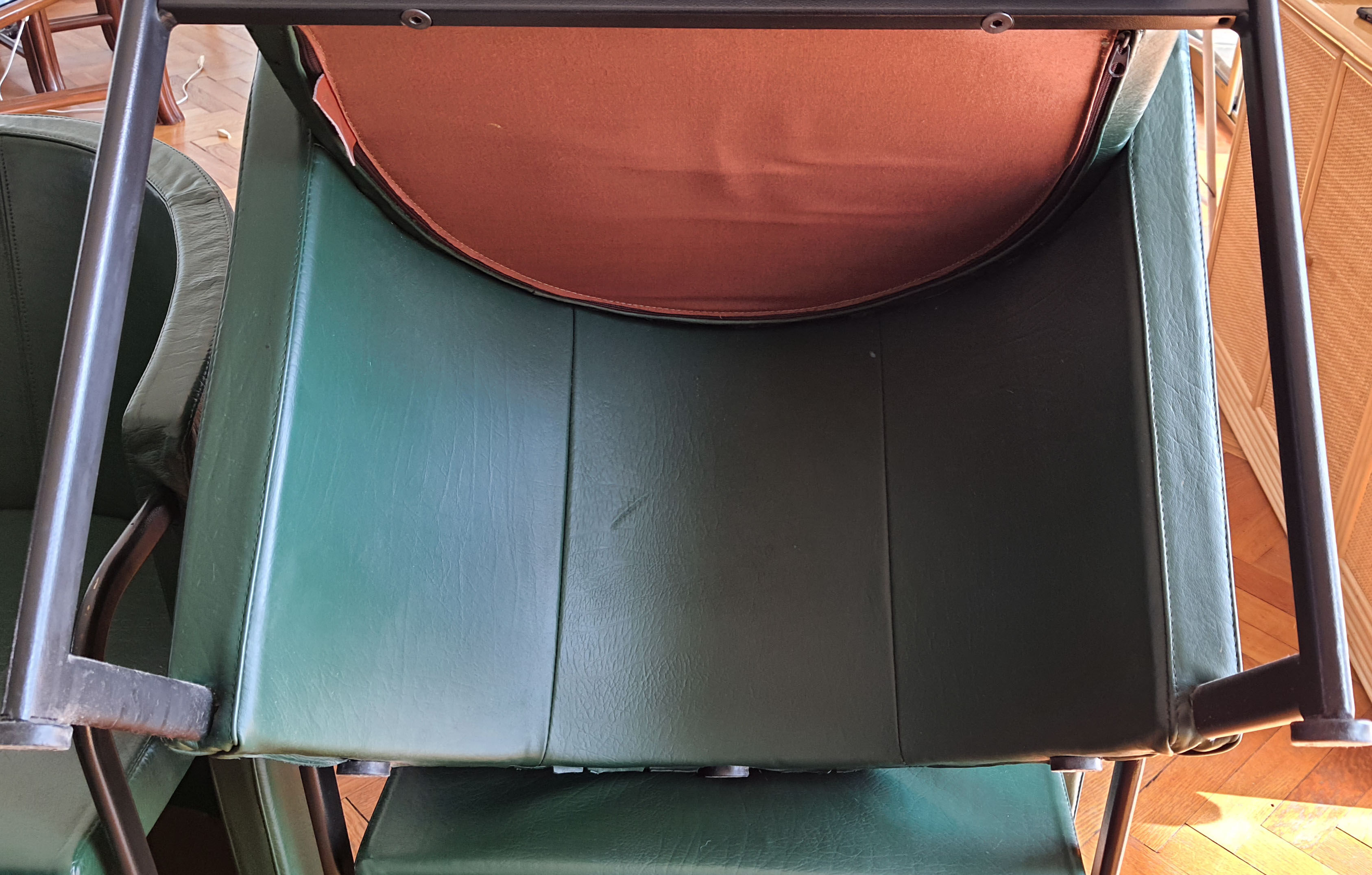 6 leather Club armchairs - Giovanni Erba Italy