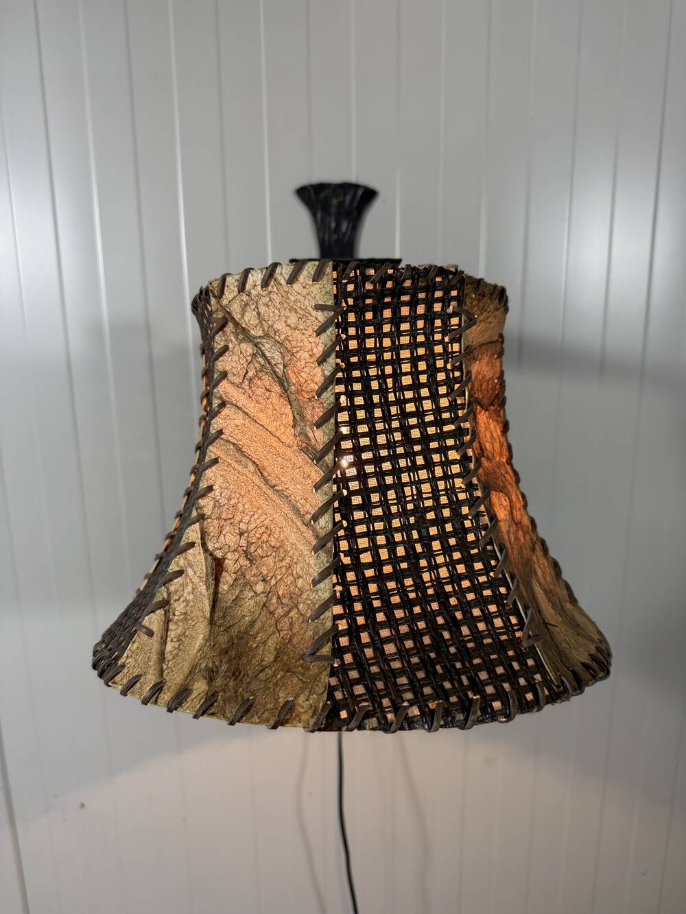 Brutalist wrought iron wall lamp 1970’s