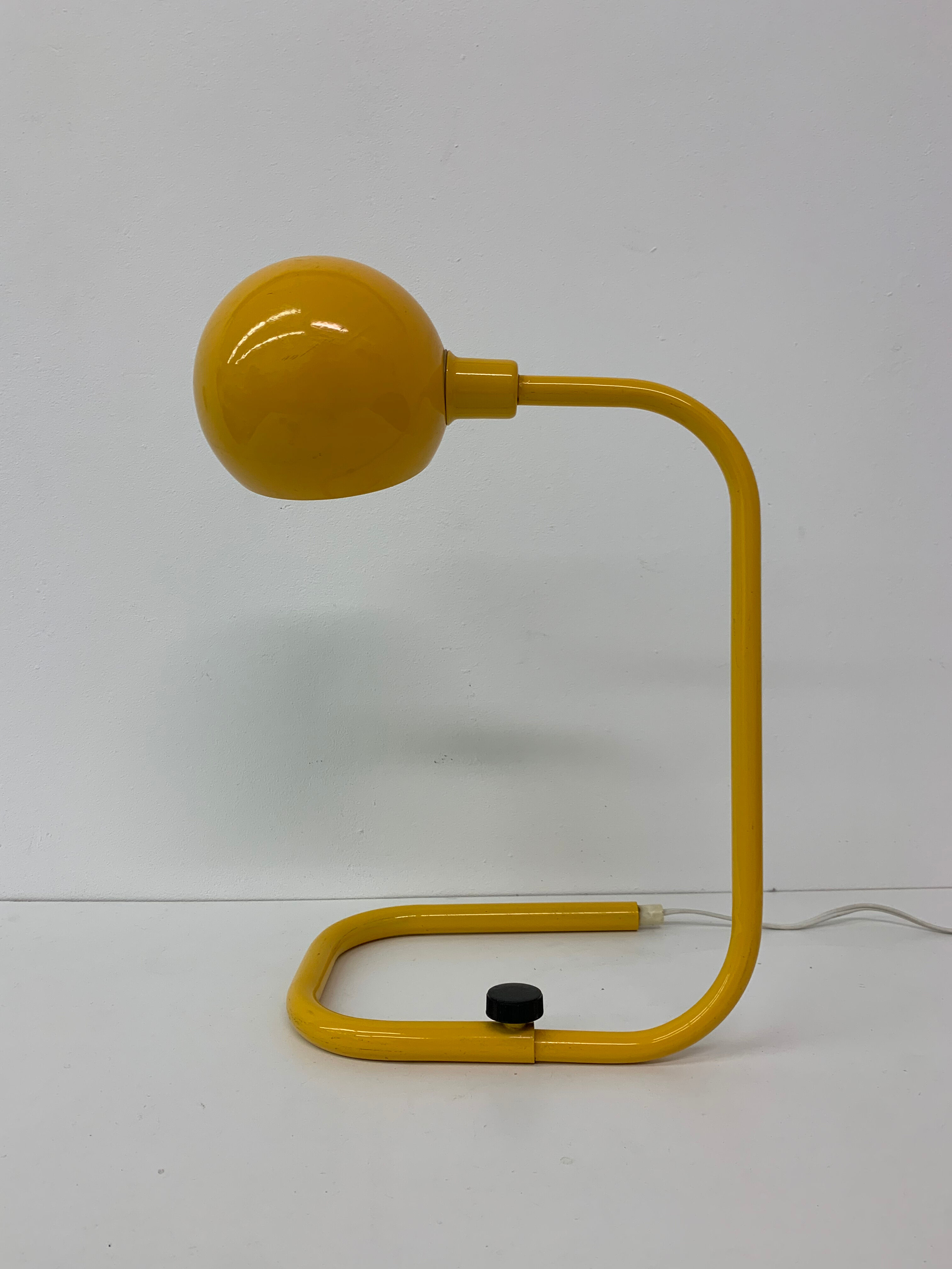Mid-century design yellow tubular table lamp, 1970’s